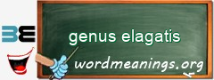 WordMeaning blackboard for genus elagatis